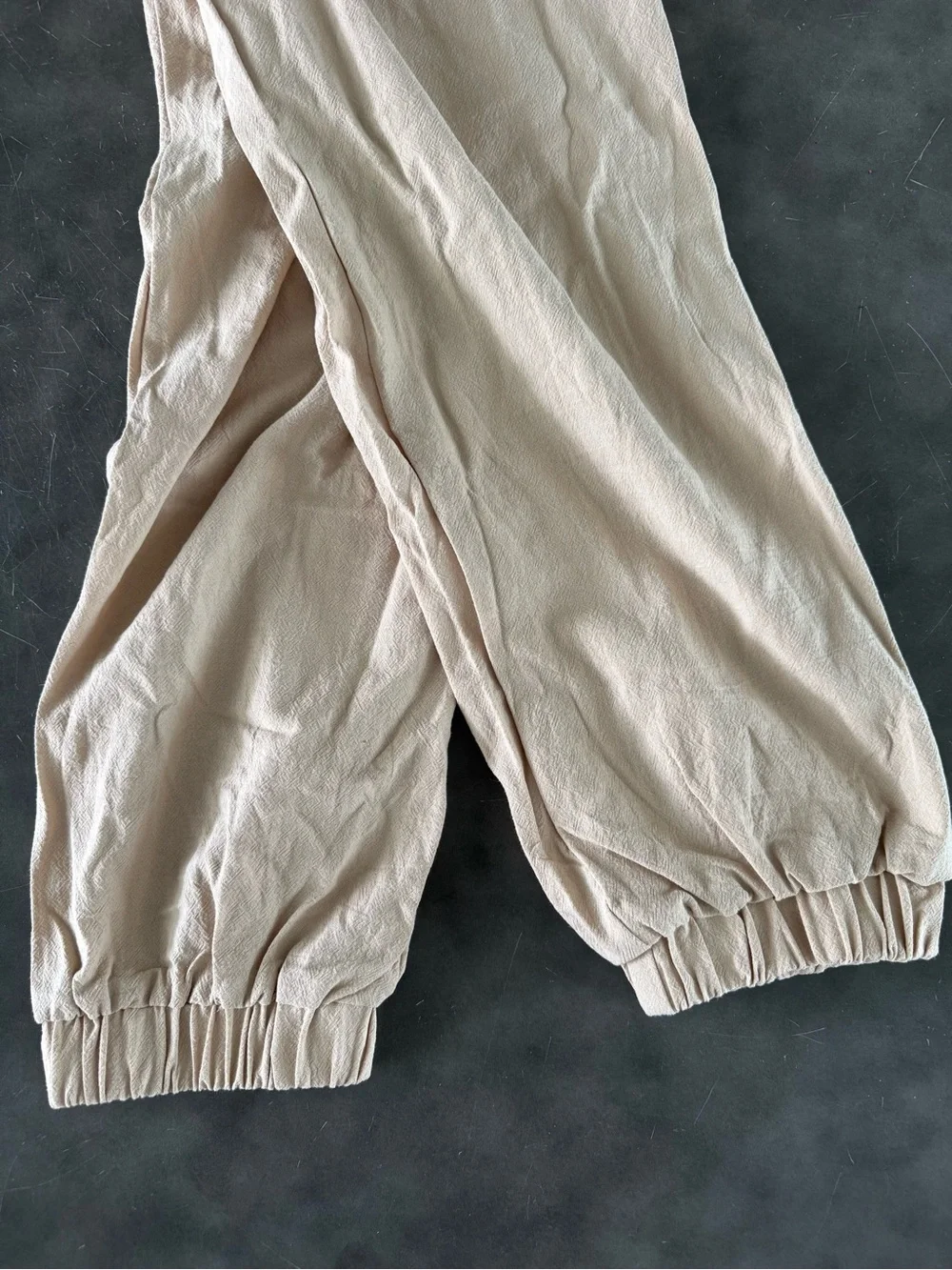 Men's Lightweight Linen Drawstring Pants in Beige
